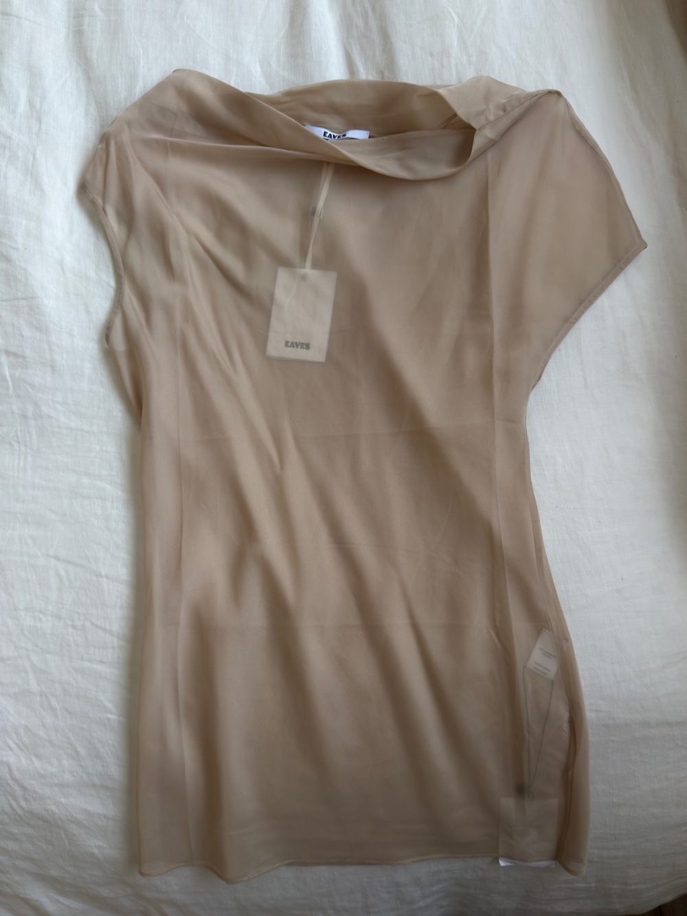 EAVES Saeunn Asym Top in Champagne size S - Picture 3 of 6